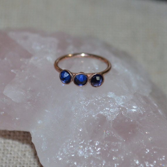 Tragus Earring 16g - Gold Nose Ring - 2mm Sapphire Tragus Hoop - Forward Helix Earring - Cartilage Earring - Rook Piercing - Conch Earring