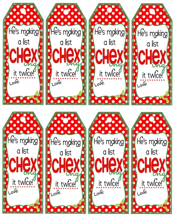 Chex Mix Christmas Gift Tags Neighbor Chex Mix Gift