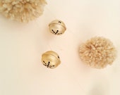 Large Pom Garland, Gold Bells, White Bells, Christmas Garland, Holiday Garland, Ready to Ship