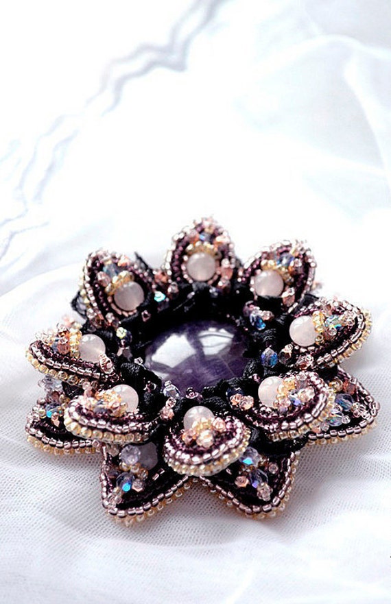 Floral brooch, flower waterlily brooch, nature art, wedding gift, bridal accessories, jewelry for lady, Mother's day gift, spring trends