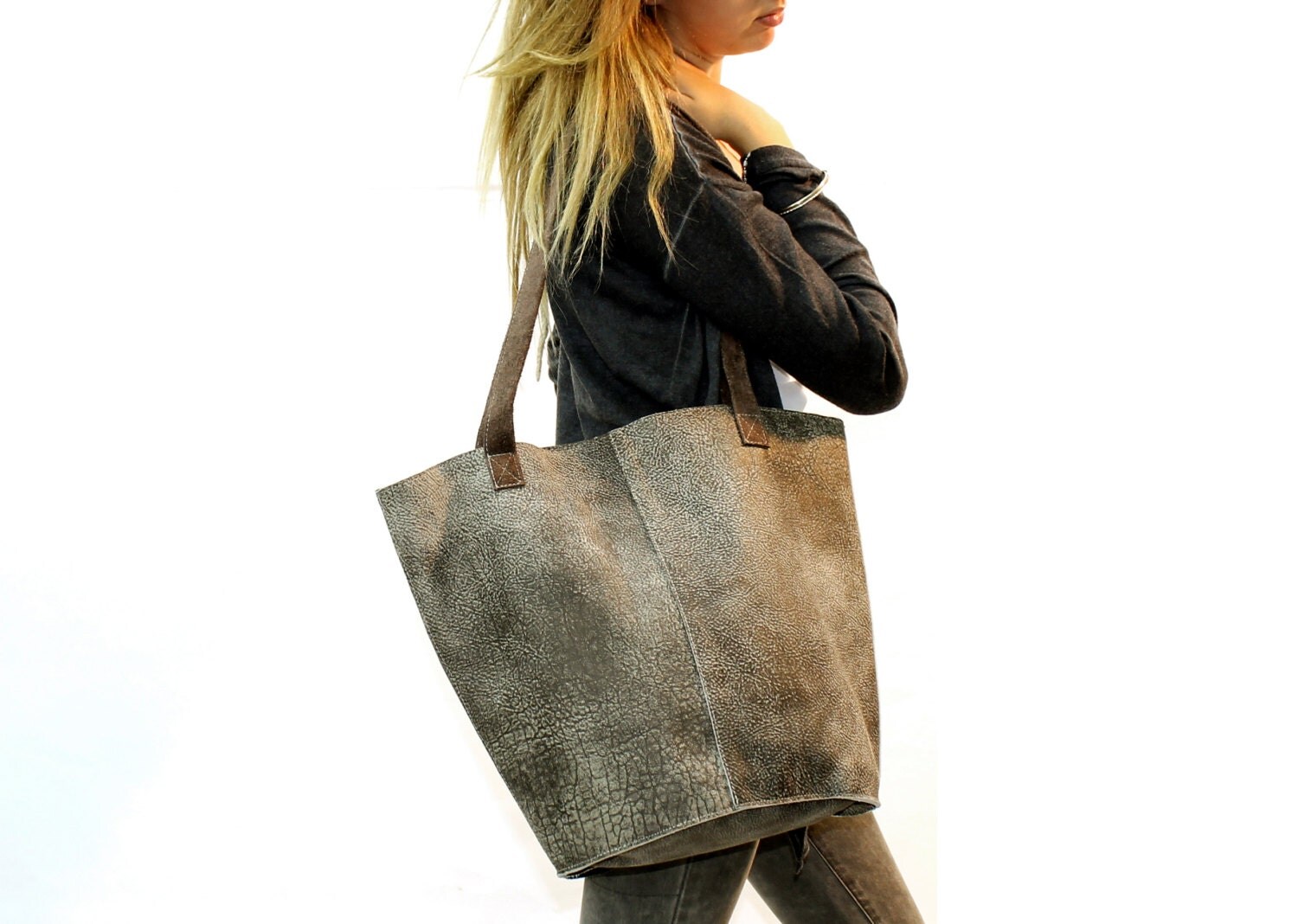 Sale Brown leather bag Large Leather bag Supple soft