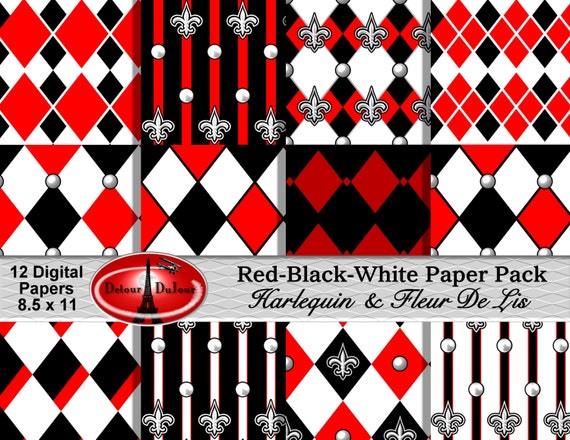 Harlequin Digital Paper Pack: 12 Digital Paper Pack Designs