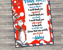 Popular items for dr seuss thank you on Etsy