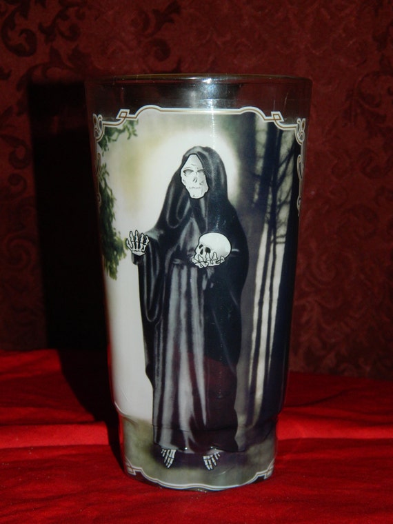 Holy Death White Glass Candle Plain or by ArteObscuraBotanica