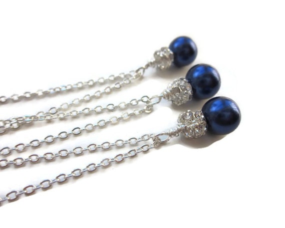 bridesmaid uk pearl bridesmaid LondonGem gifts necklace by necklace Blue bridesmaid gift