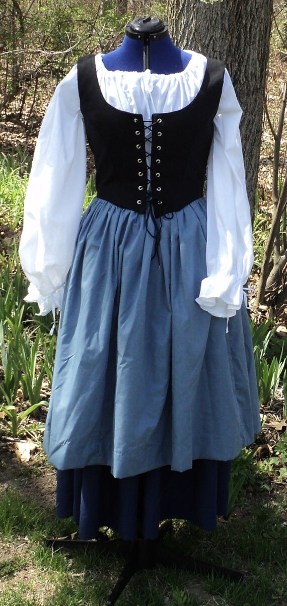 Women's Medieval-Colonial Peasant's Bodice with Laced