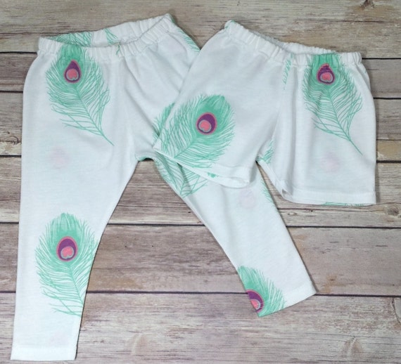 Baby and Toddler Feather Leggings Modern Kid by SewingforSunshine