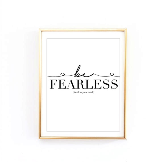 Items Similar To Fashion Print. Be Fearless. Motivational Typographic 