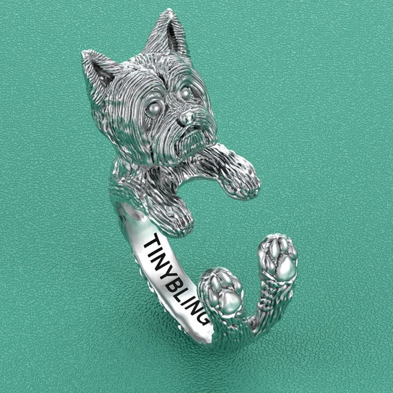 Handmade Yorkshire Terrier Jewelry. 925 Sterling Silver Cuddle