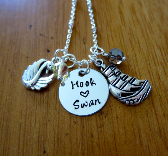 Once Upon A time Inspired Necklace. Swan and Captain Hook.