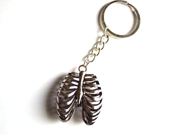 Rib Cage Keyring // Ribcage Keychain // Anatomical // Skeleton // Bones // Punk // Goth