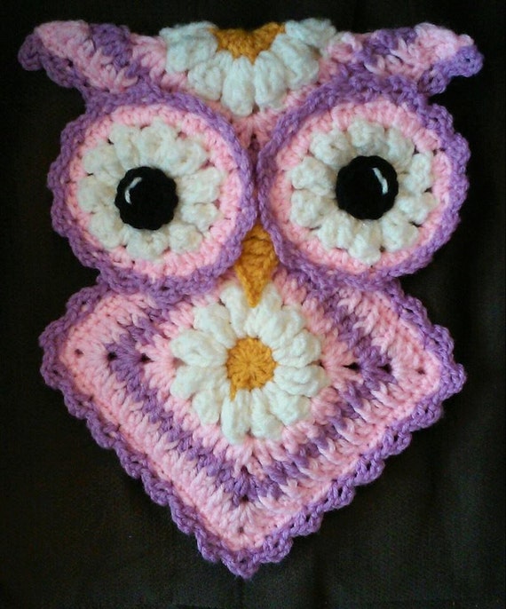Crochet Easter owl Potholder pattern only