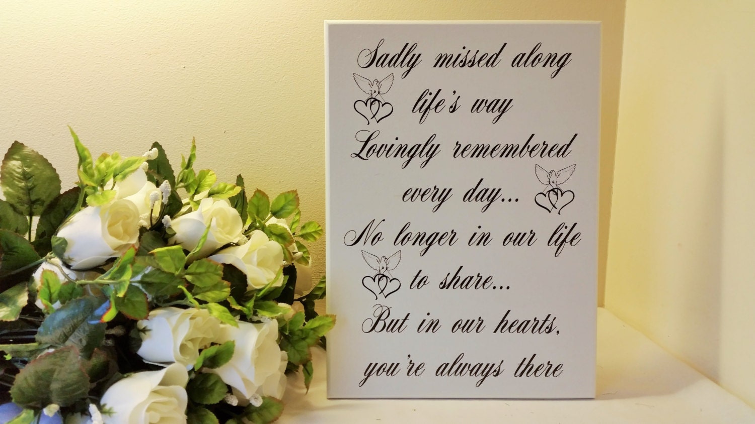 Wedding Sign Memorial Plaque Memorial quotes Sady by SKPRODUCTS1