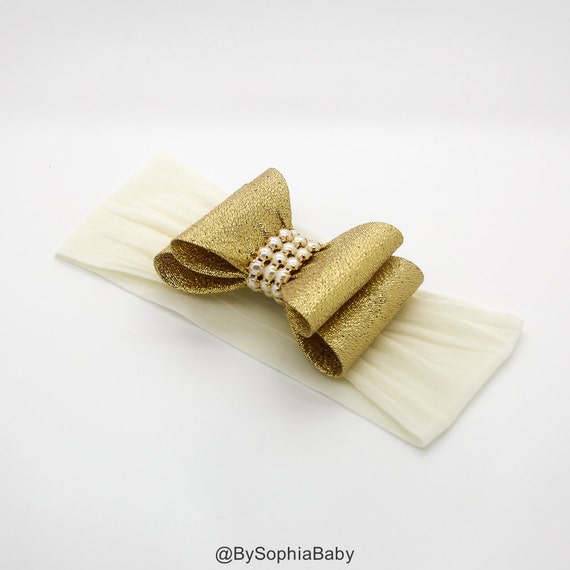 golden bow crochet headband with pearl for by allbabygirls gold baby headband gold pearl bow headband baby headband golden bow crochet headband with pearl for by allbabygirls gold baby headband gold pearl bow headband baby headband