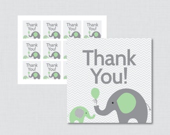 Printable Elephant Baby Shower Favor Tags Thank You Tag for