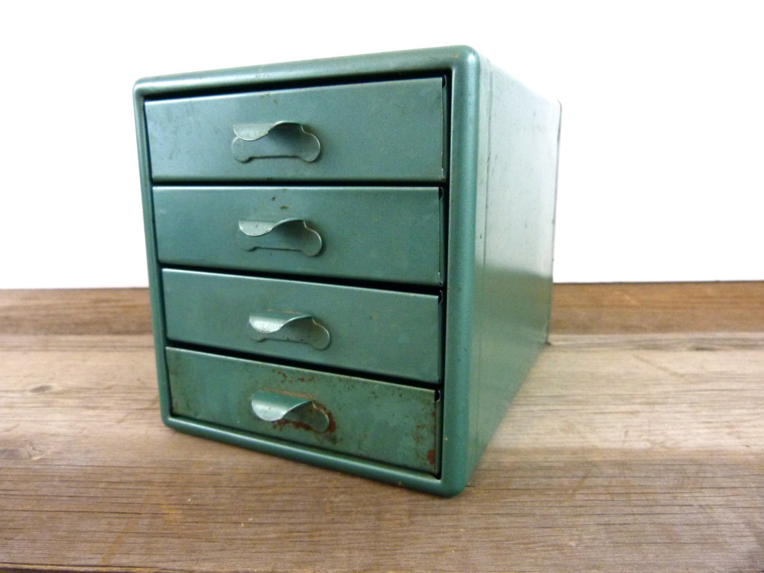 Vintage industrial metal drawers // industrial storage