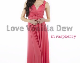 Bridesmaid Dress Infinity Dress Raspberry Floor Length Maxi Wrap Convertible Dress Wedding Dress