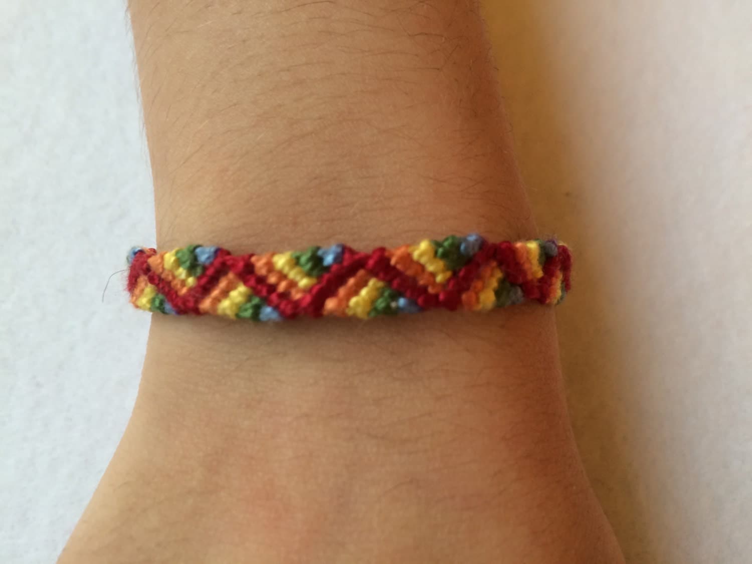 Skinny Rainbow Zig-Zag Friendship Bracelet