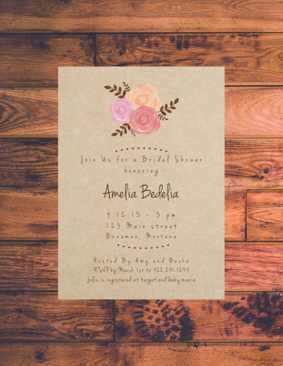 Items similar to Vintage Floral Bridal Shower Invitation on Etsy