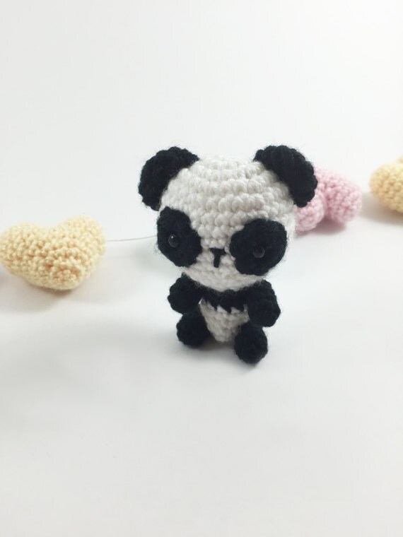 Crocheted Mini Panda Crochet Bear Crochet Panda Crochet