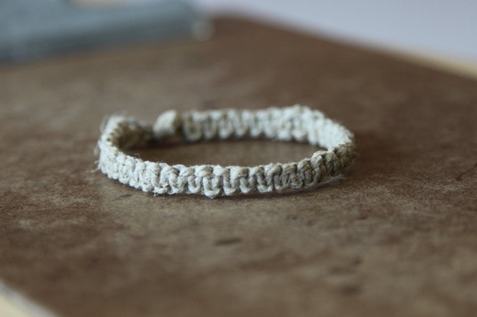 Basic Thick Hemp Anklet/Bracelet Square Knot