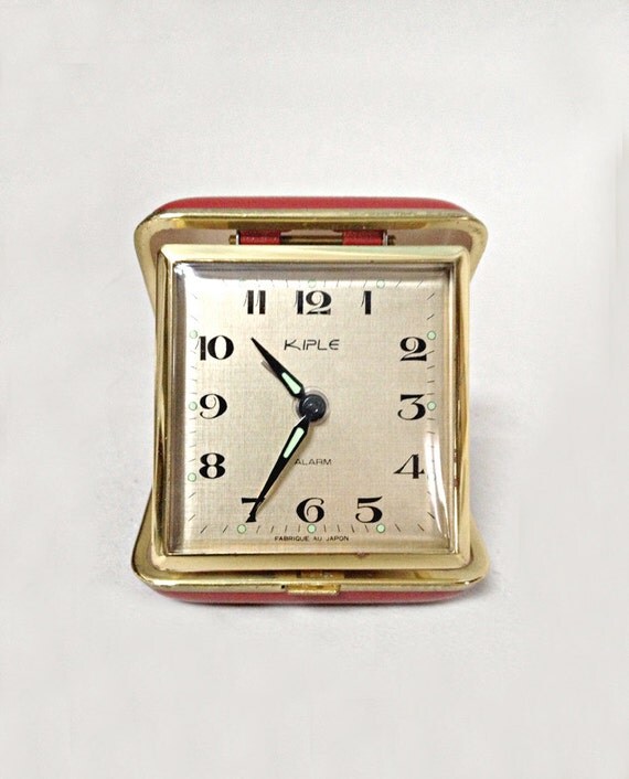 French vintage mechanical Travel Alarm Clock 70s
