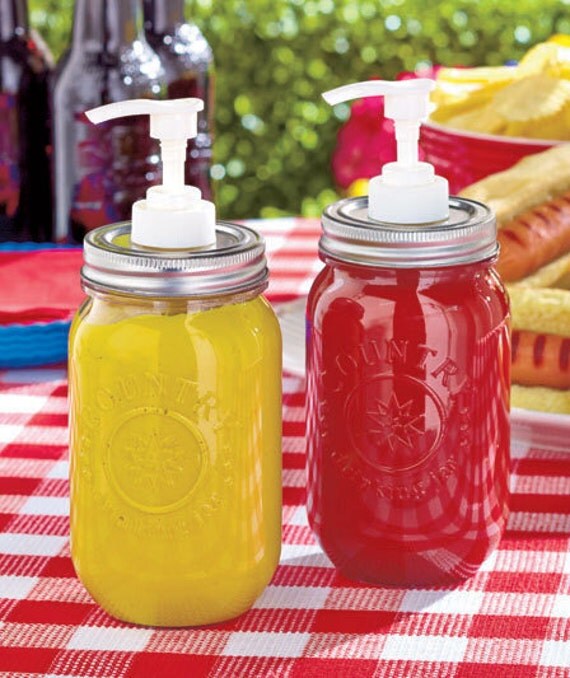 Mason Jar Condiment Dispensers set of 2 by