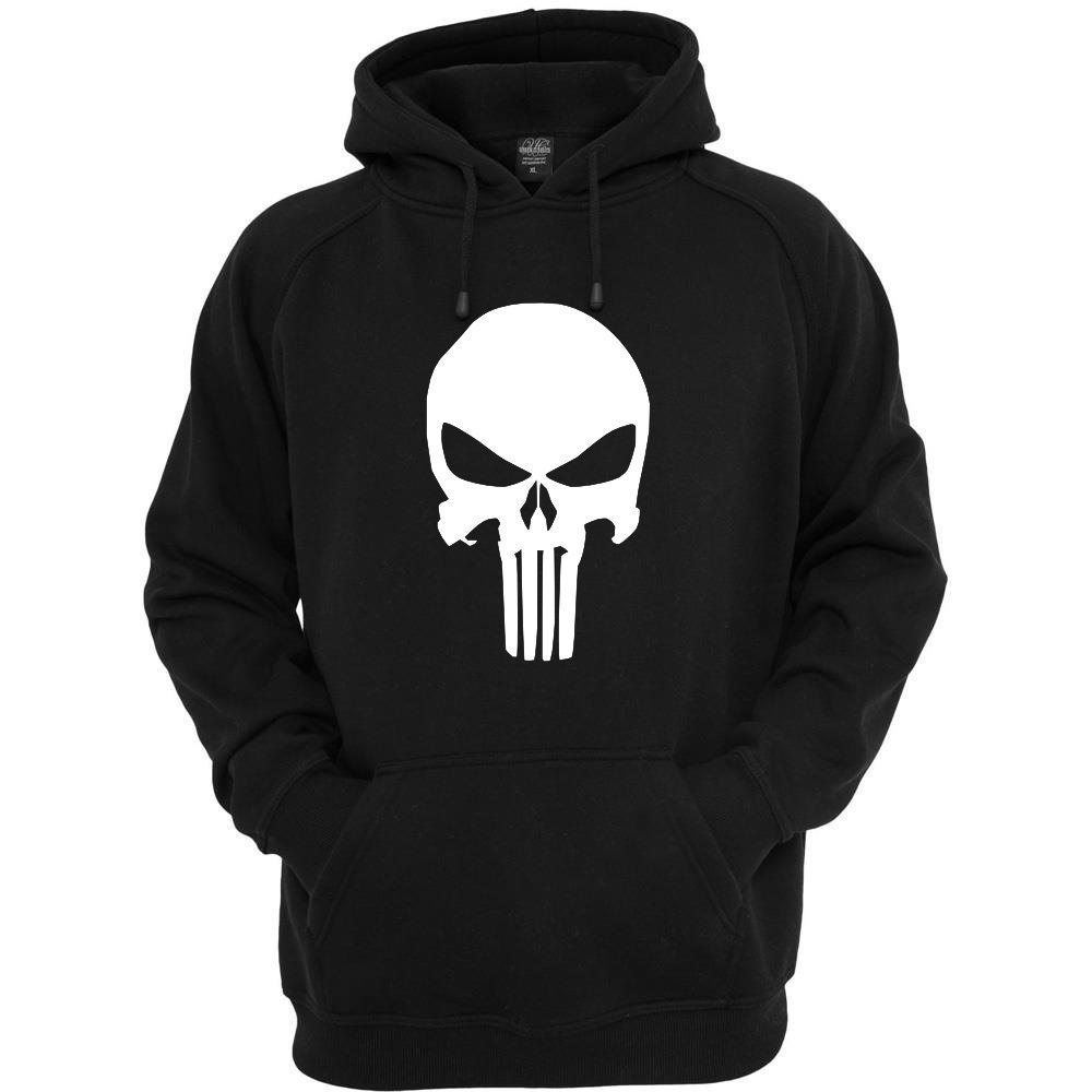 punisher logo black hoodie with drawstrings punisher logo black hoodie with drawstrings