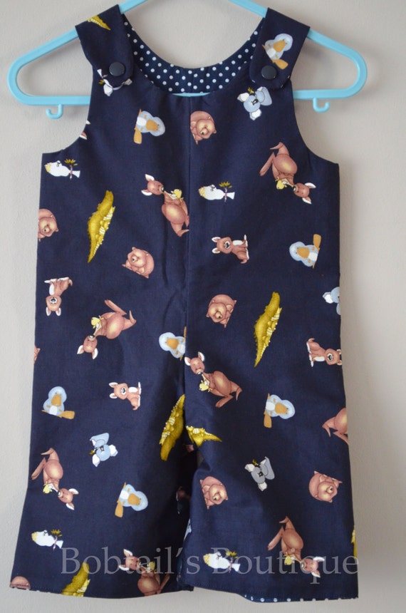 Baby boys dungarees baby boy's romper by BobtailsBoutique on Etsy