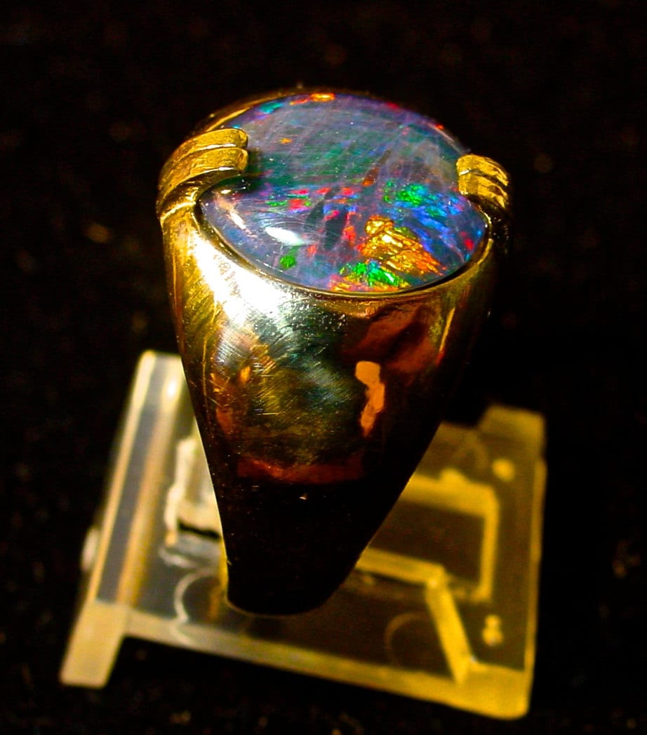 Gold Men's Opal ring.Genuine Australian Opal.AAA by AmyKJewels