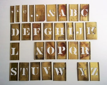 1 Inch Reese's Interlocking Adjustable Brass Stencils 24 Letters ...