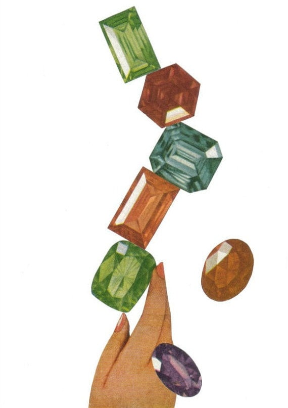 Jewel Art Colorful Gem Artwork Jewel Tone Art Original