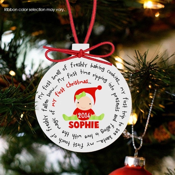 baby s first christmas ornament personalized for a girl or baby s first christmas ornament personalized for a girl or