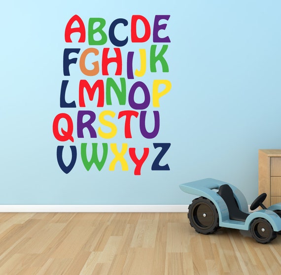 Alphabet Wall Decal, REUSABLE Fabric Decal, A165