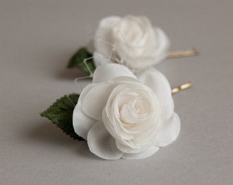 Wedding hair piece, Bridal hair piece, Rose hair flowers, Rustic hair flowers set of 2, Bridal hair accessories