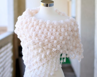 blush bridal shawl