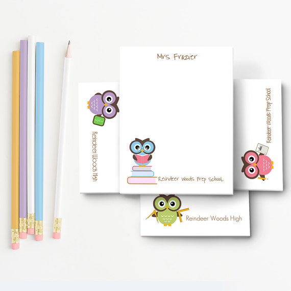 Personalized Teacher Notepad Teacher Stationery Personalized
