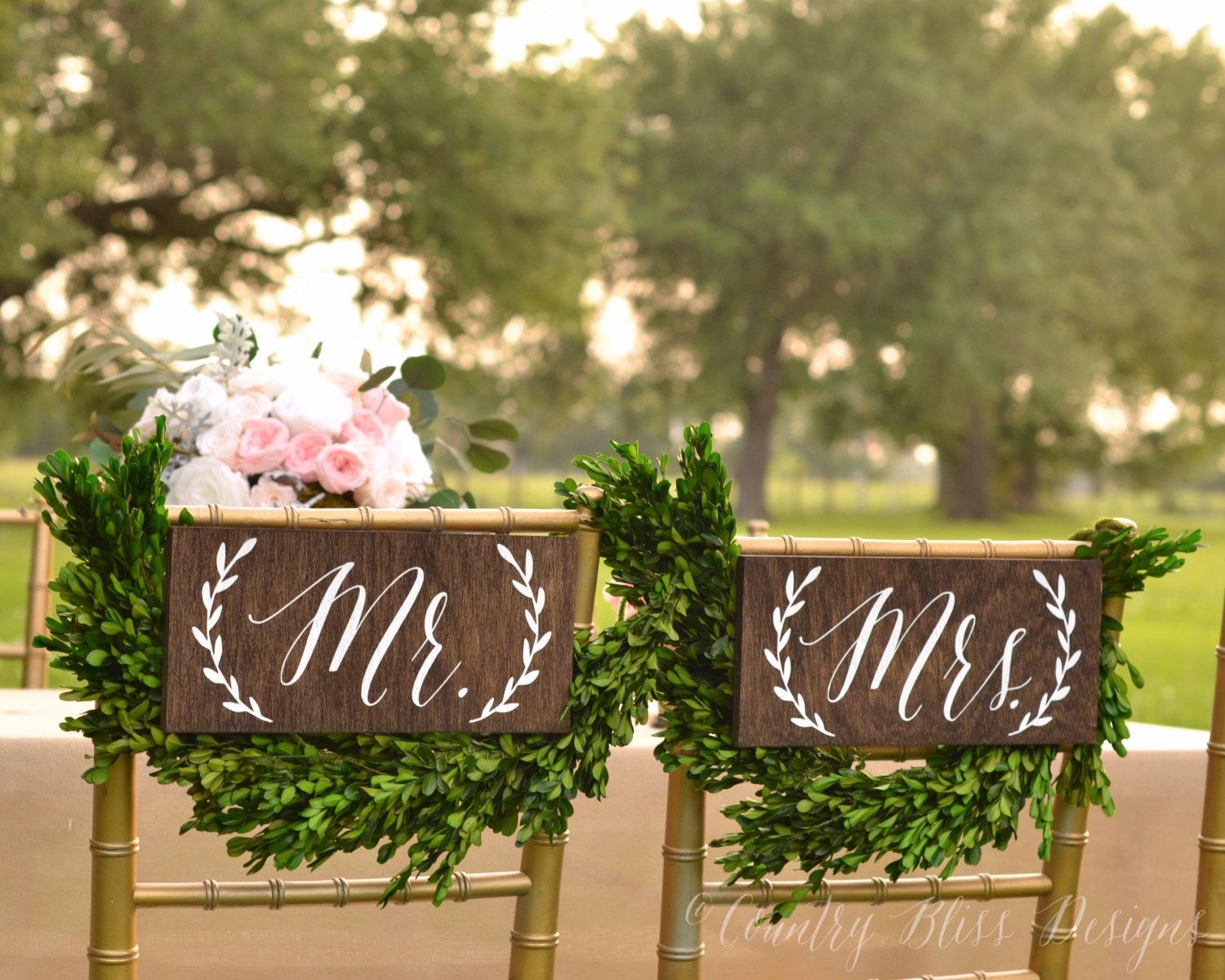 Mr and Mrs Chair Signs Mr and Mrs sign Mr Mrs chair Signs