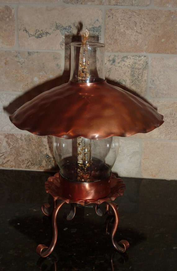 Vintage Copper Hurricane Candle Holder by weMixandMatchVintage