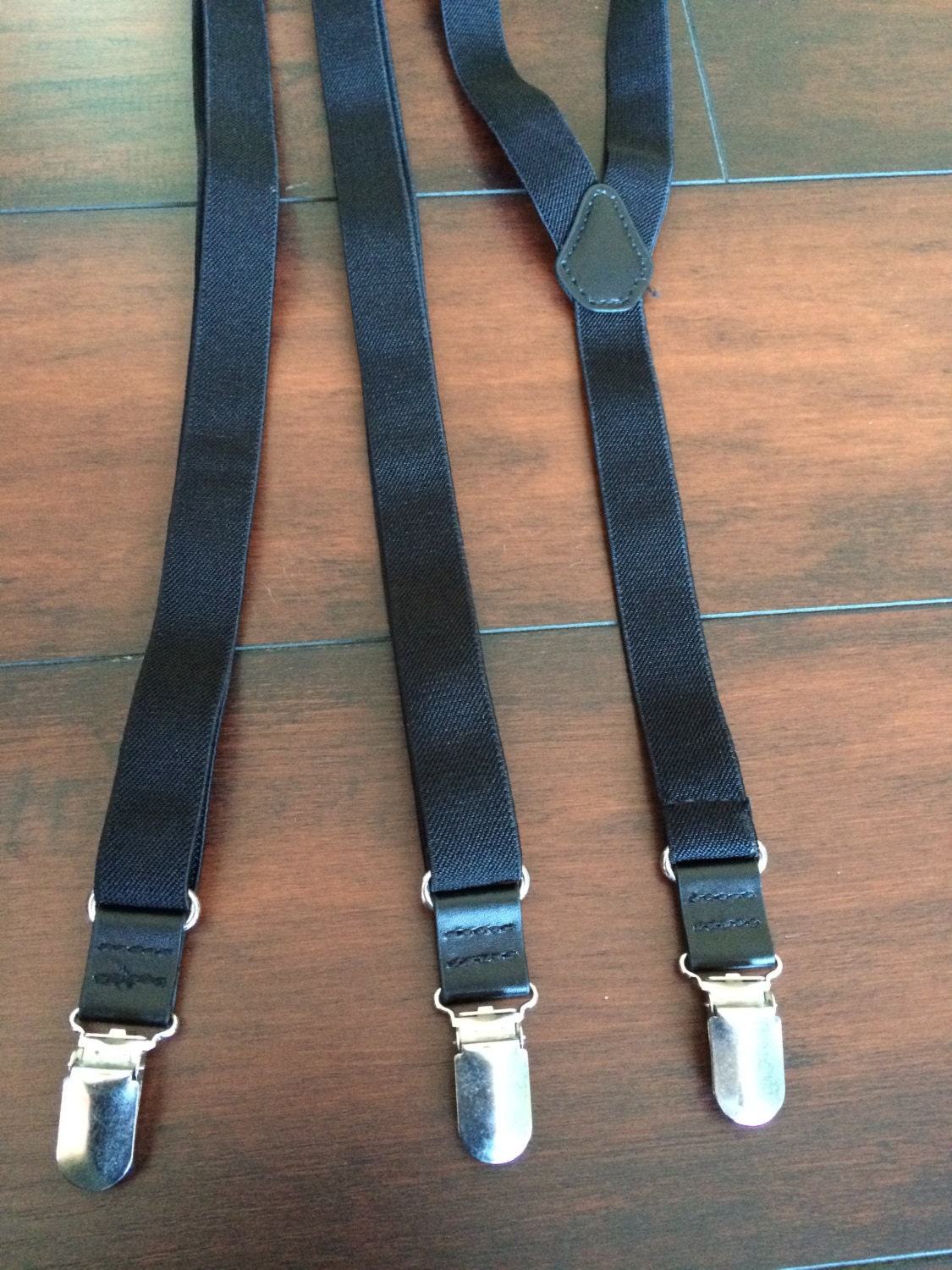Thin Black Suspenders Stretch Suspenders Leather Suspenders