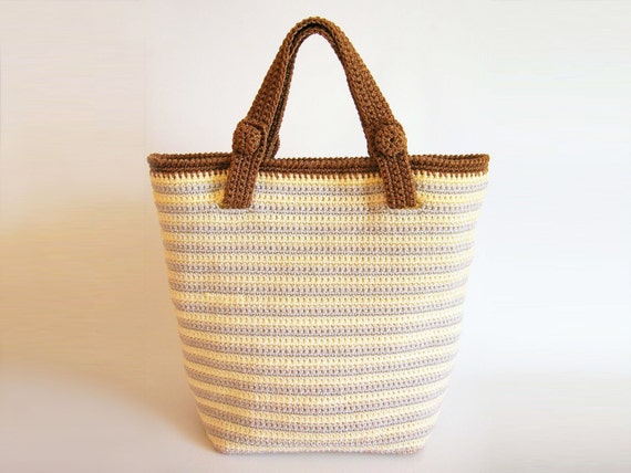 Crochet pattern for striped bag with two sets of by chabepatterns