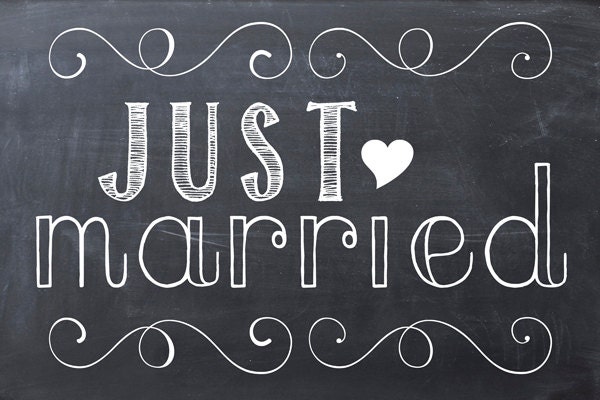 JUST MARRIED Printable Chalkboard Wedding by EdenPhotographics