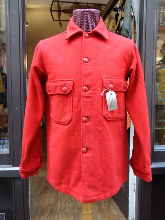 Vintage 1960s thick plain red wool BSA boy scouts of America