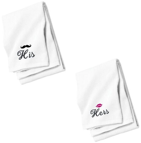 Beach Towels His and Hers Beach Towels Wedding by cre8ivgifts