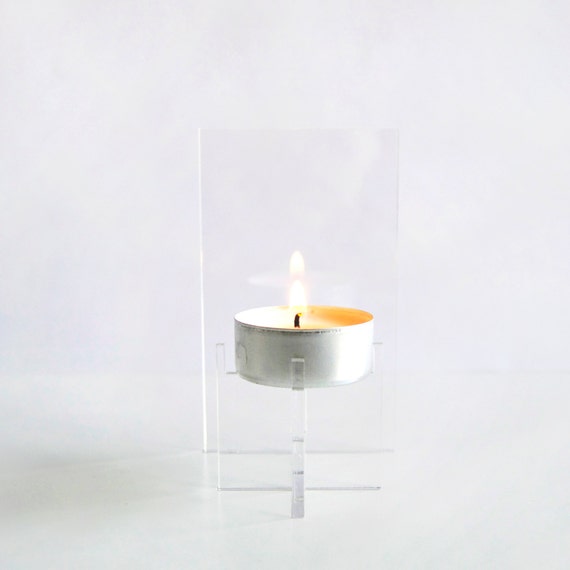 Set of two Minimalist Candle Holder / Acrylic / by ADesignprojects