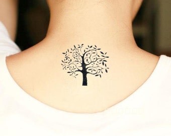 9pcs set Temporary TATTOO tree plant Black Tattoos Body Art tree Stick on tattoo- Ink Tattoos- water tattoos