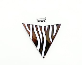 Eco friendly shell jewelry, beach jewelry, Triangular Zebra Sea Shell necklace
