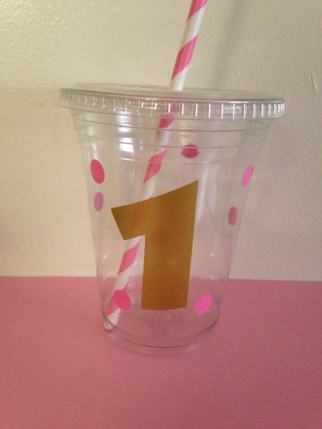 Pink and gold party cups by DivineGlitters on Etsy