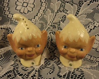 Vintage Pixie Elf Salt and Pepper Shakers