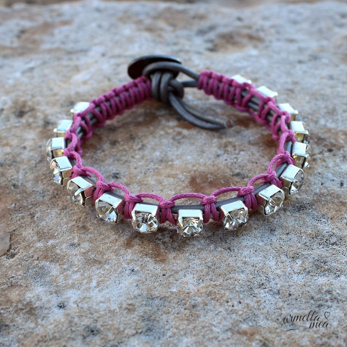 Rhinestone cupchain bracelet Cup chain by ArmellaMeaJewelry